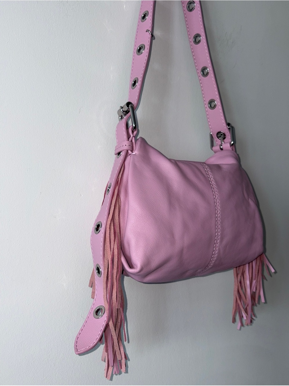Maje Miss M Mini Pink Leather Bag - Picture 4 of 9